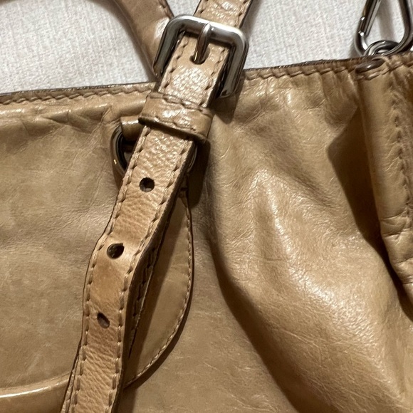 Vintage Prada camel beige taupe bag briefcase handle crossbody authentic nude - Picture 13 of 15